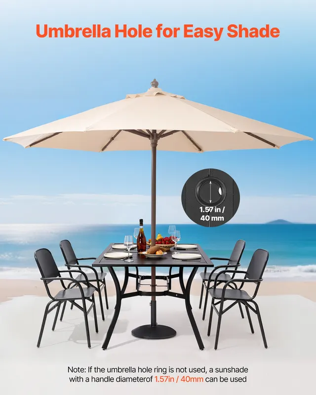 Outdoor Patio Dining Table — 59 Inch Long Rectangular Metal — photo 5