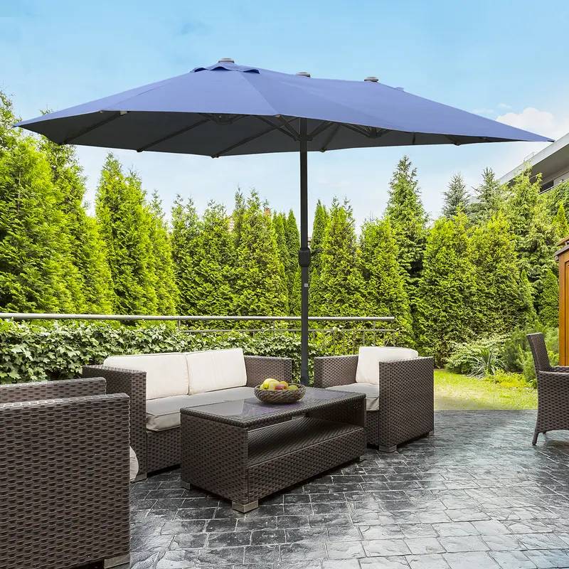 Double-sided Patio Umbrella — Rust-resistant Steel — photo 2