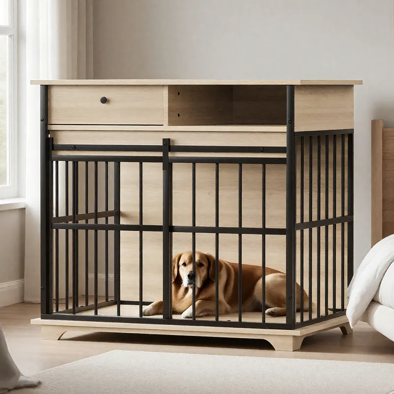 Dog Crate Furniture — Large Dog Cage Furniture with Tray