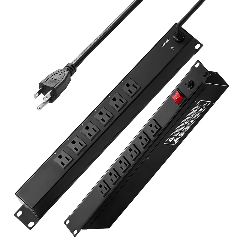 19" 1U PDU 12 Outlets Rack Mount Power Strip Surge Overload — photo 2