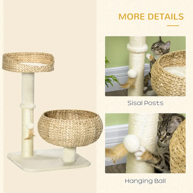 28" Elevated Cat Bed with Sisal Scratching Post for Indoor — photo 6