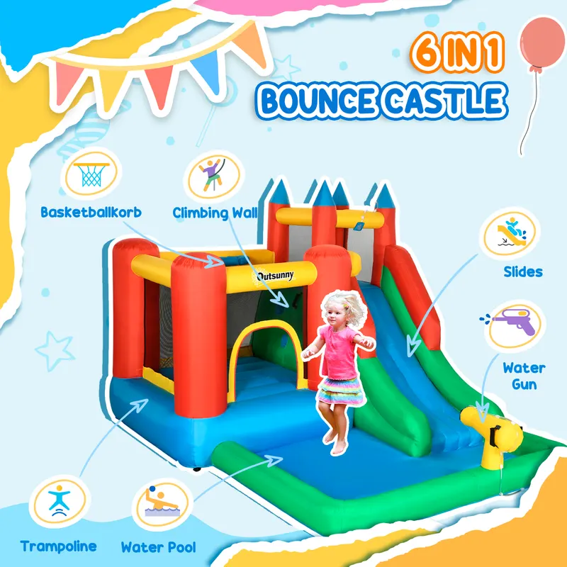 Kids Bounce House Inflatable Slide with Splash Pool — photo 3