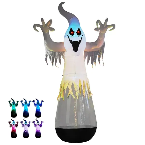 12ft Inflatable Halloween Decor Half-body Clear PVC White Ghost — photo 6