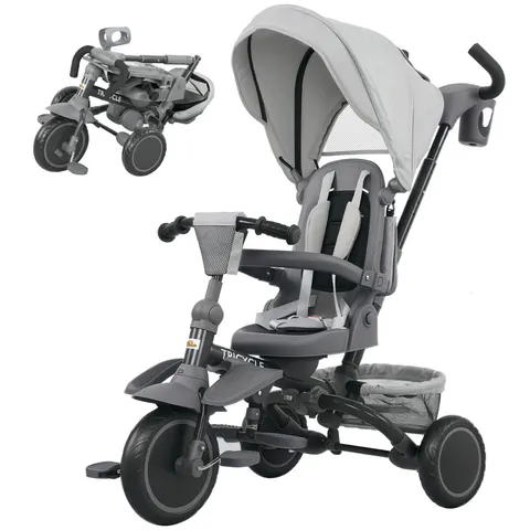 6 in 1 Kids Tricycle with Adjustable Push Handle