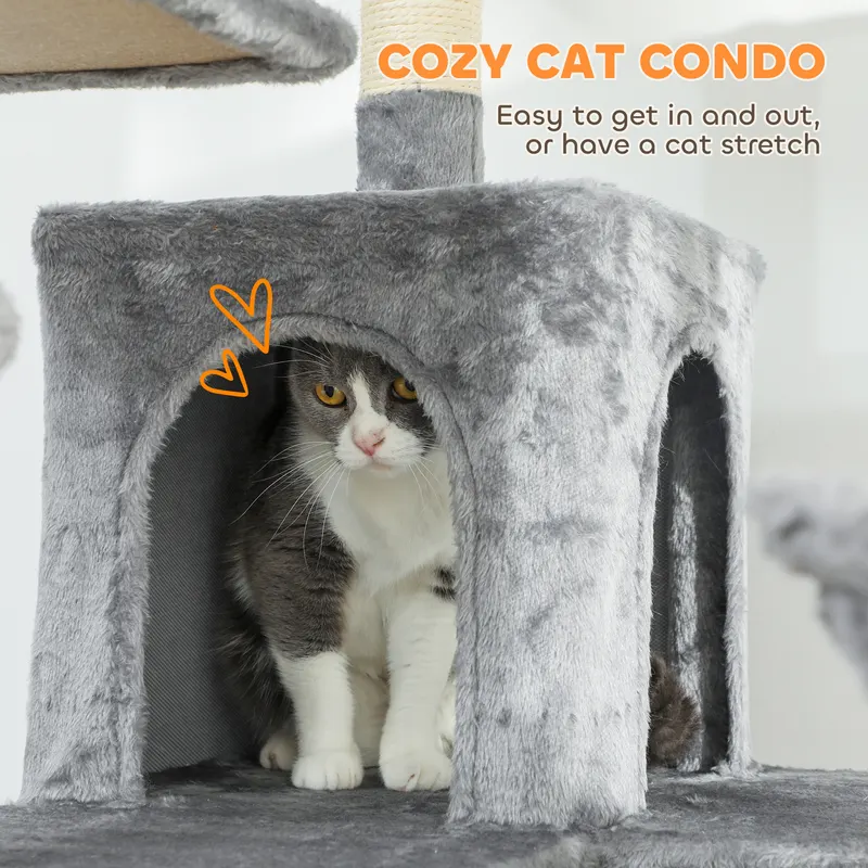 69" Cat Tree — Multi-level Cat Tower with 2 Condos and 3 — photo 8