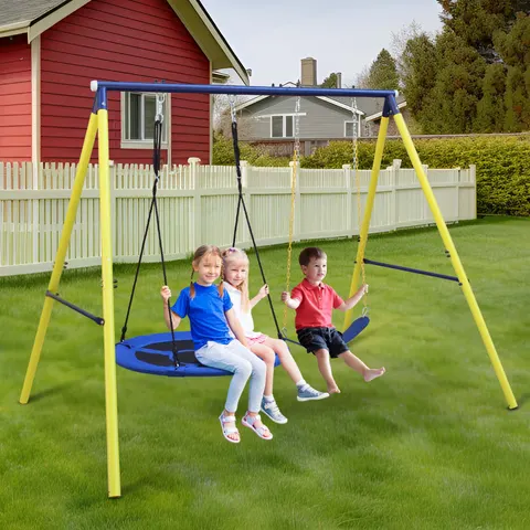 2 in 1 Swing Set with Hammock Swing