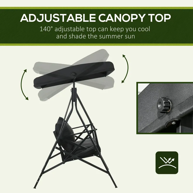 3-Seat Patio Swing Chair β Porch Swing Glider with Cushion β photo 5