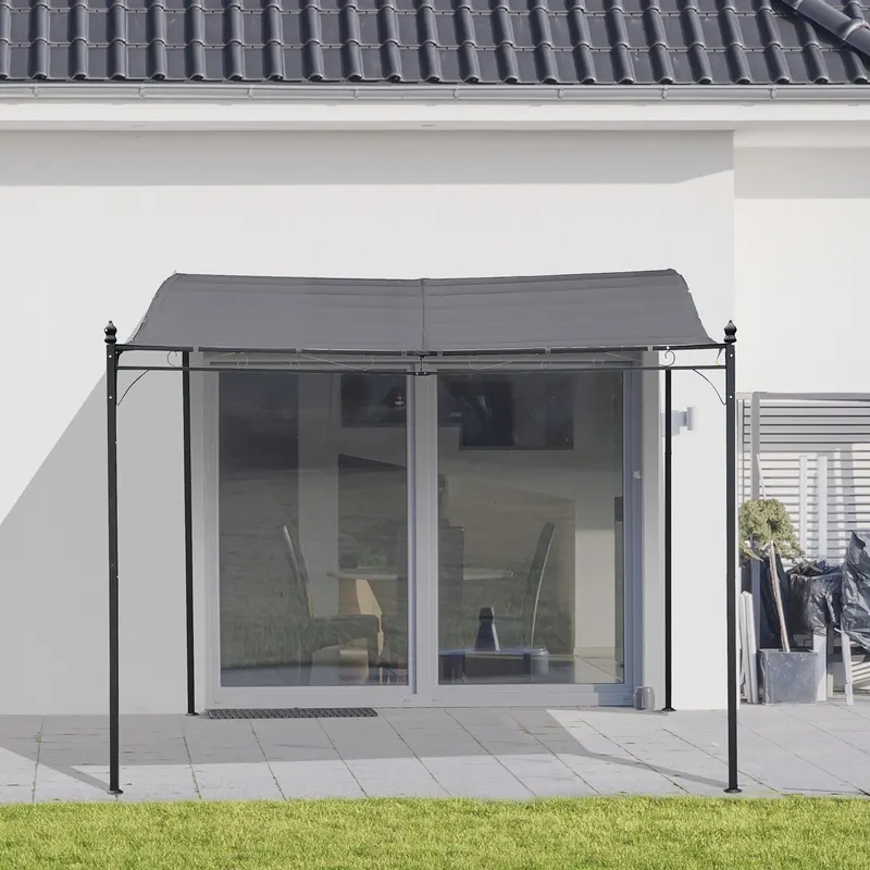 Durable 10x10 Steel Pergola — Wall-mounted with Canopy for Patio — photo 2