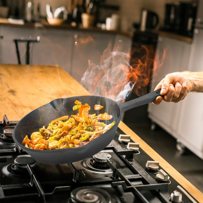 3Pcs Pre-seasoned Cast Iron Skillet Set for Indoor Outdoor 6in — photo 7