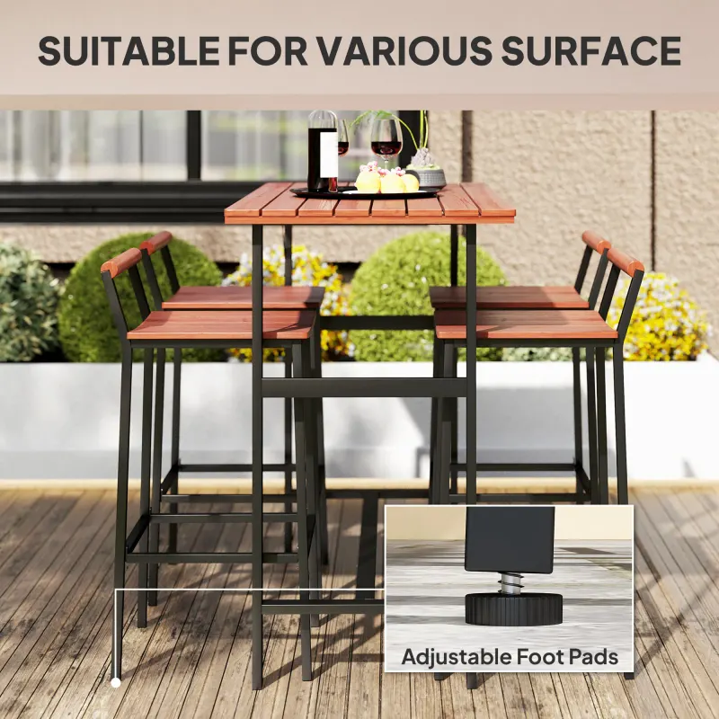 5 Piece Patio Bar Set with 47" Bar Height Table and 4 Bar Stools — photo 5
