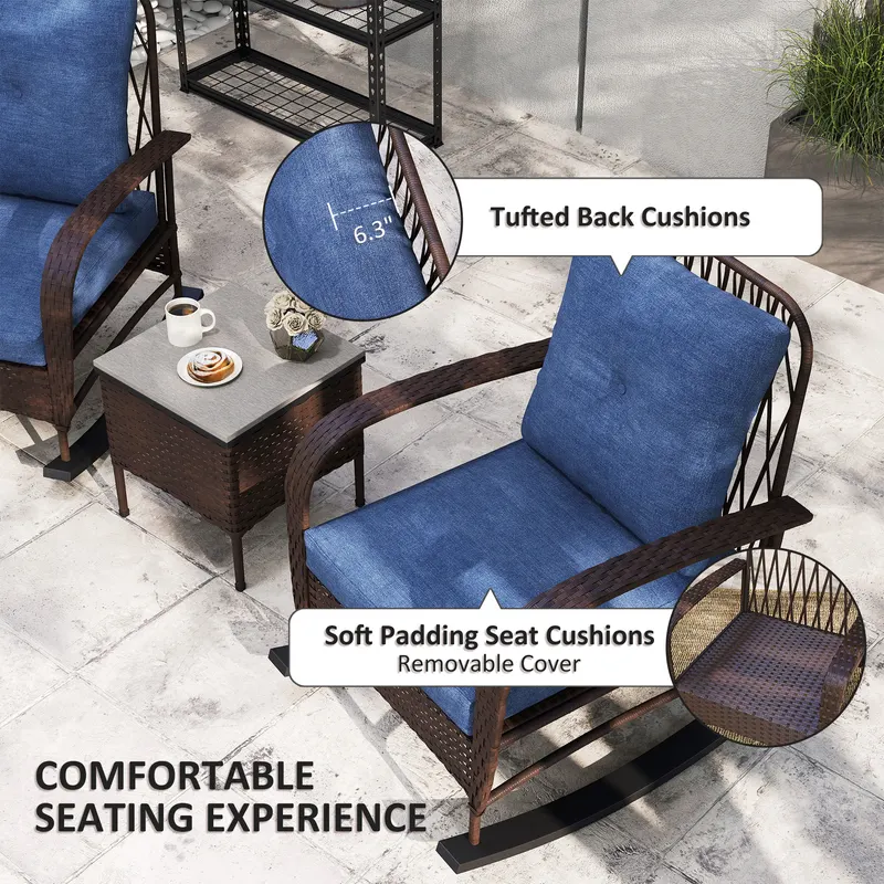 3 Piece Wicker Patio Furniture Set — photo 8