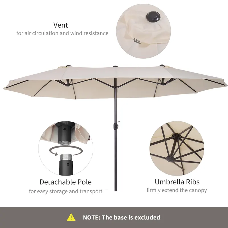 15ft Patio Umbrella Double-sided Outdoor Market Extra Large — photo 5