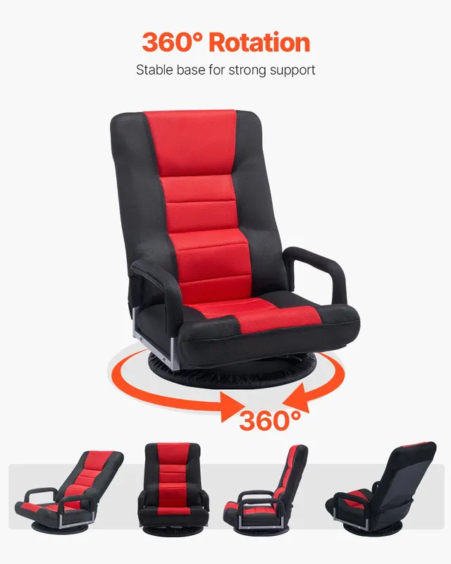 Swivel Floor Gaming Chair with Armrests — photo 4