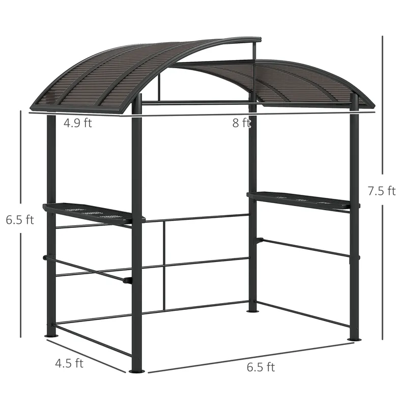 Outdoor Grill Gazebo Canopy Shelter with Vented PC Roof — photo 6