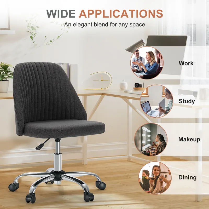 Modern Fabric Armless Adjustable Swivel Office Desk Chairs — photo 7