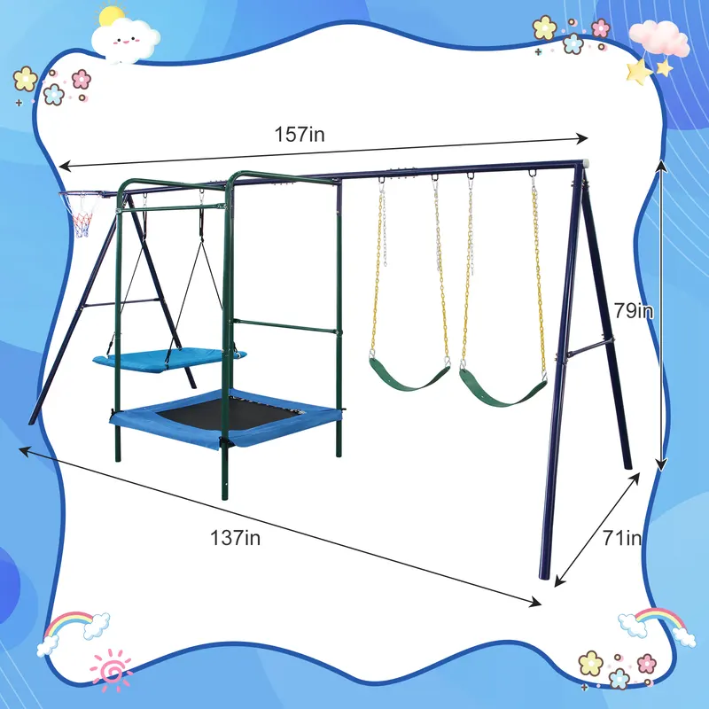 4 in 1 Swing Set with Belt Swing — photo 2
