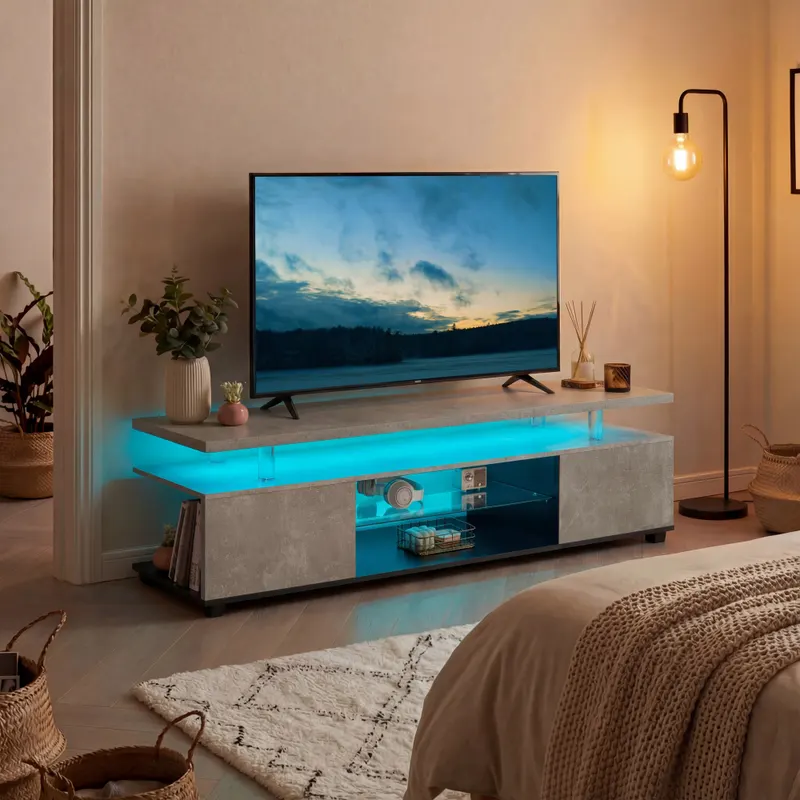 TV Stand for 55 Inch TV LED Gaming Entertainment Center Media β photo 2