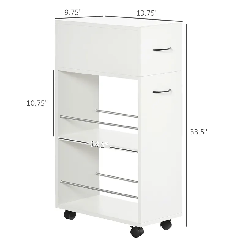 3- Tier Slim Storage Cart — Rolling Narrow Kitchen Cart — photo 3