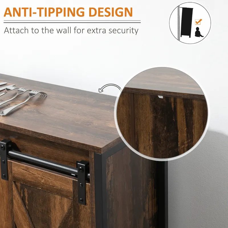Buffet Cabinet Kitchen Sideboard with Sliding Barn Doors — photo 5