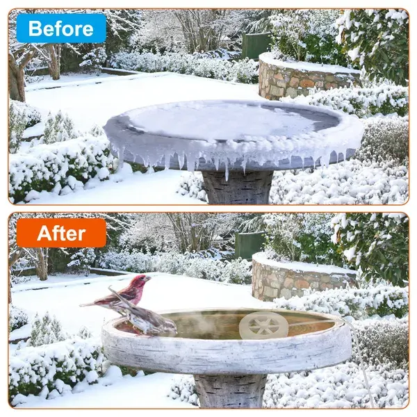70W Bird Bath Heater for Outdoors Winter Heated Bird Bath Deicer β photo 4
