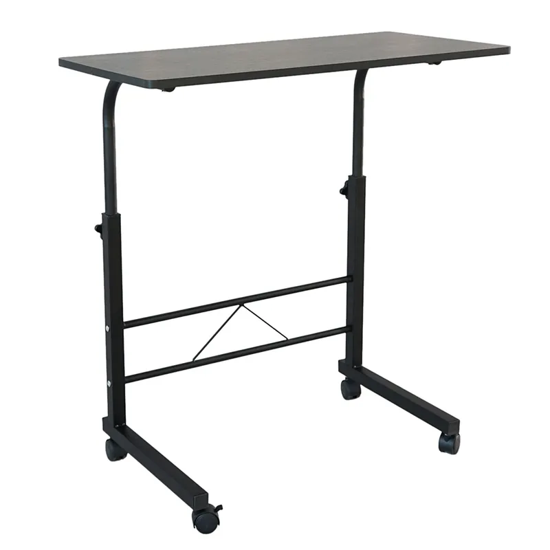 80cm Adjustable Tray Table Rolling Sofa Side Snack Table β photo 6