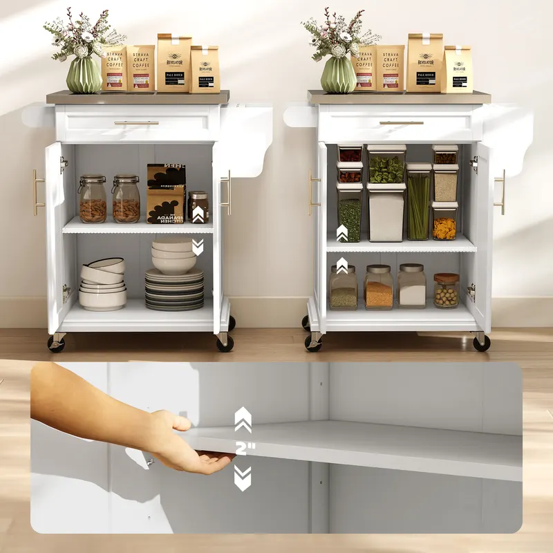 Kitchen Island on Wheels — Rolling Kitchen Cart with Stainless — photo 5