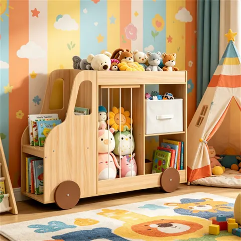4-in-1 Kids Toy Storage Organizer with Rolling Wheels