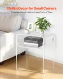 Acrylic Side Table — 2 Tiers Clear Bedside Table with Storage — photo 2