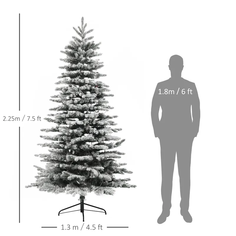 HOMCOM 7.5 Ft Pre-lit Mountain Pine Artificial Christmas Tree — photo 2