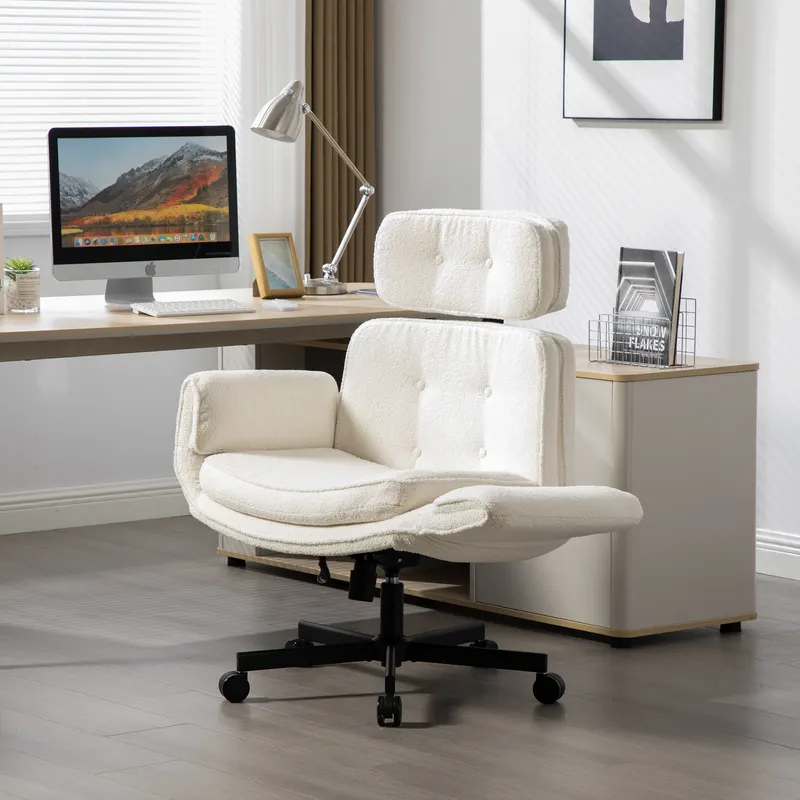 Criss Cross Chair with Adjustable Armrests & Wheels & Headrest
