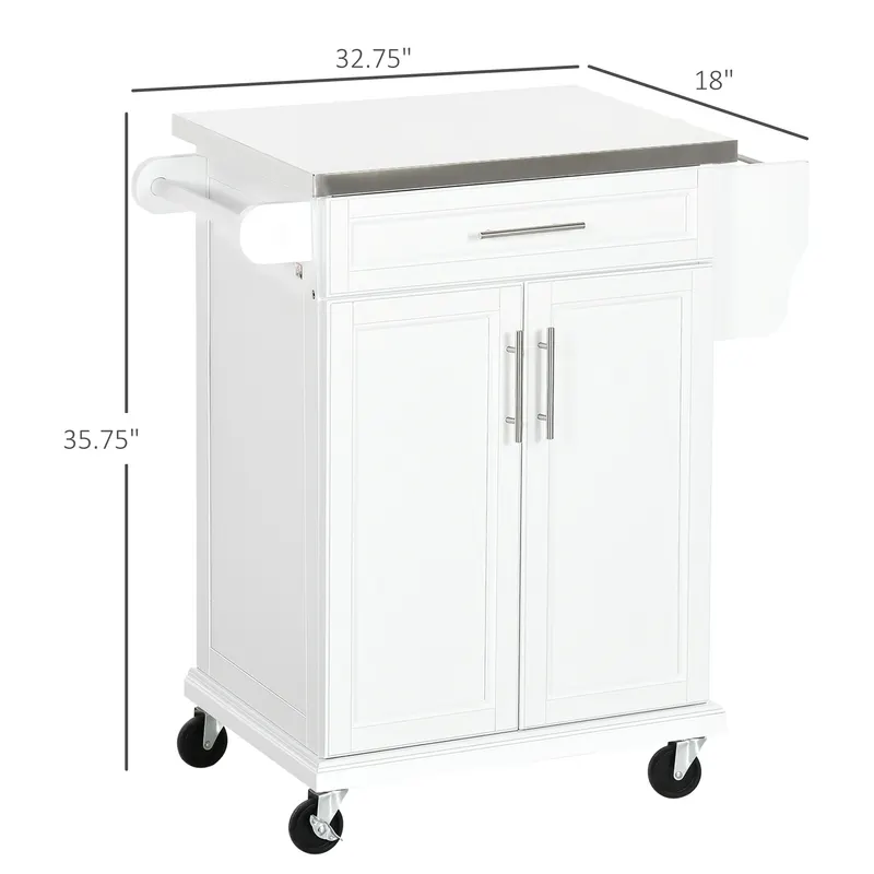 Kitchen Island on Wheels — Rolling Kitchen Cart with Stainless — photo 3