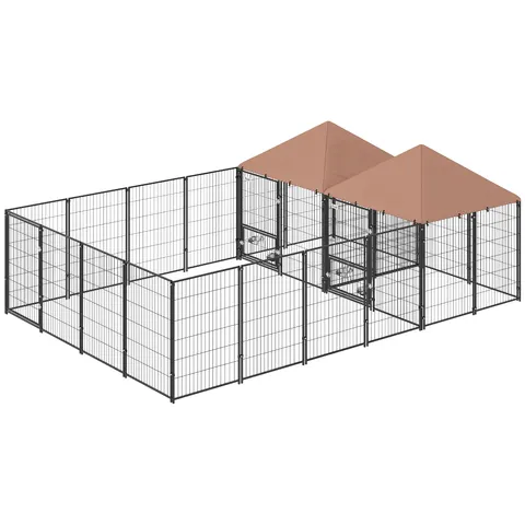 Large Outdoor Dog Kennel with 2 Rooms