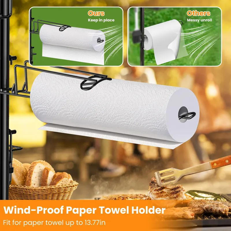 Griddle Caddy for Picnic with Paper Towel Holder Hook Baskets β photo 6