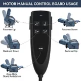 Power Blue Chenille Lift Recliner Chair Dual Motor Infinite — photo 7