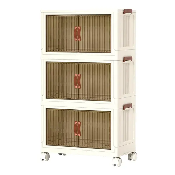 3Pcs Foldable Storage Bins with Lid Front Magnetic Door — photo 3