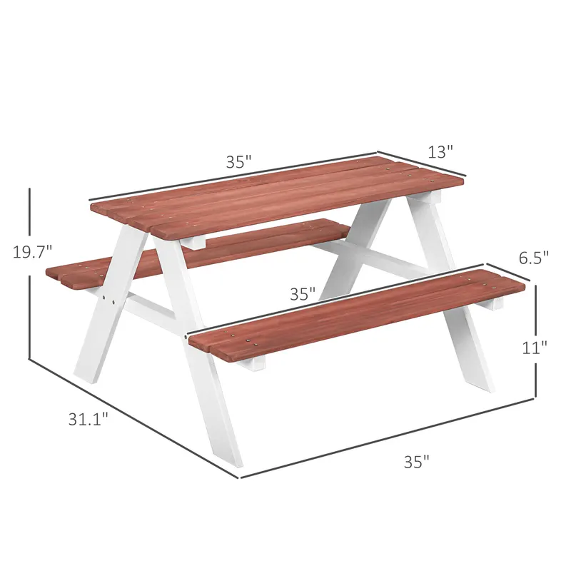 Kids Picnic Table Set β Wooden Table & Bench Set β photo 4