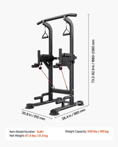 Pull Up Bar — 330 LBS Power Tower Dip Station