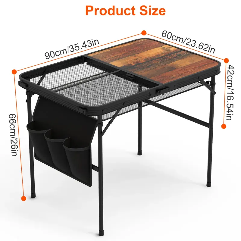 Foldable Camping Table Collapsible Picnic Aluminum Alloy Grill β photo 4