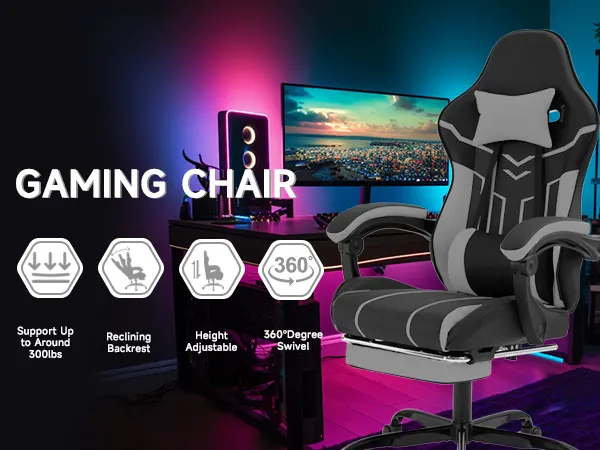 Gaming Chair — Computer Chair Ergonomic Chair with Footrest — photo 3