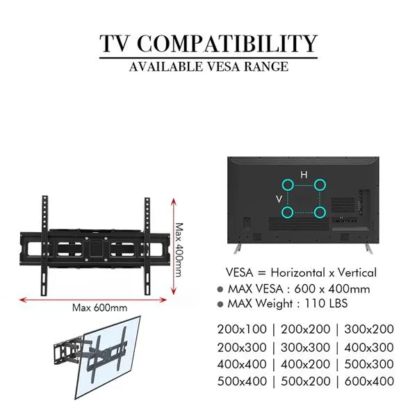 32-70 Inch Double Swing Large Base TV Stand β photo 7