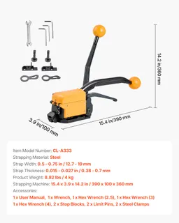 Banding Strapping Kit — Heavy Duty A3 Steel Banding Sealer Tool