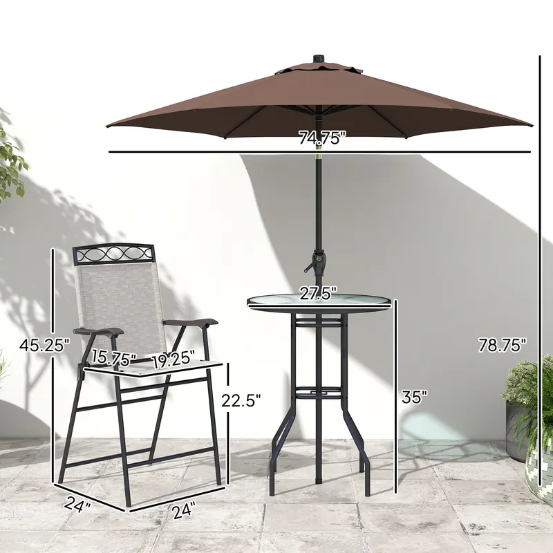 4 Piece Outdoor Bar Set with Umbrella β photo 7