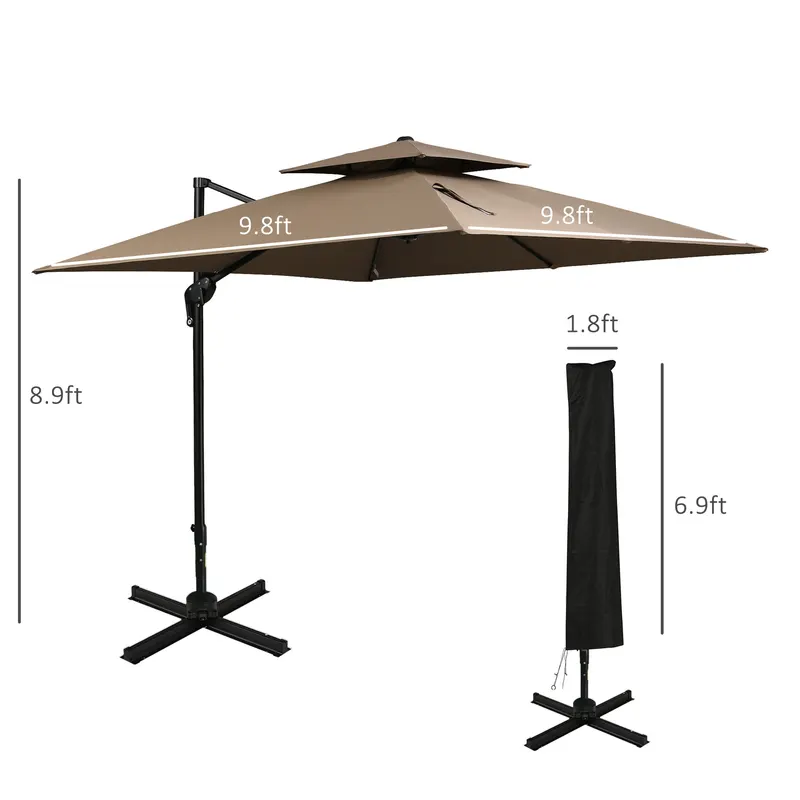 10ft Offset Patio Umbrella with Base — photo 5