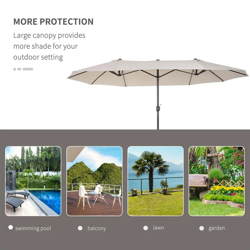 15ft Patio Umbrella Double-sided Outdoor Market Extra Large — photo 4