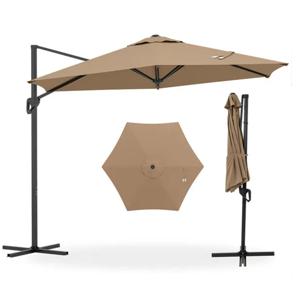 Cantilever Patio Umbrella — Double-tier Vented Offset Umbrella