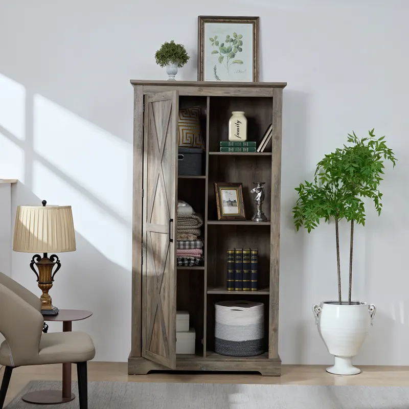 Tall Storage Cabinet Barn Door Storage Country Wood Rustic — photo 5