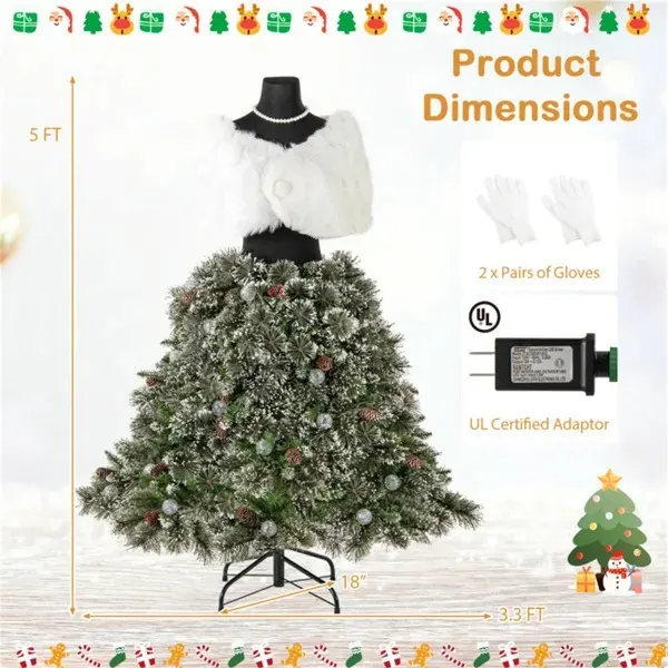 5 FT Pre-lit Mannequin Artificial Christmas Tree — photo 3