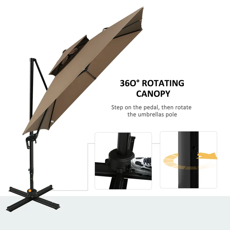 10ft Offset Patio Umbrella with Base — photo 4