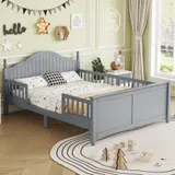 Full Size Bed for Kids — Wood Full Platform Bed with Headboard — photo 1