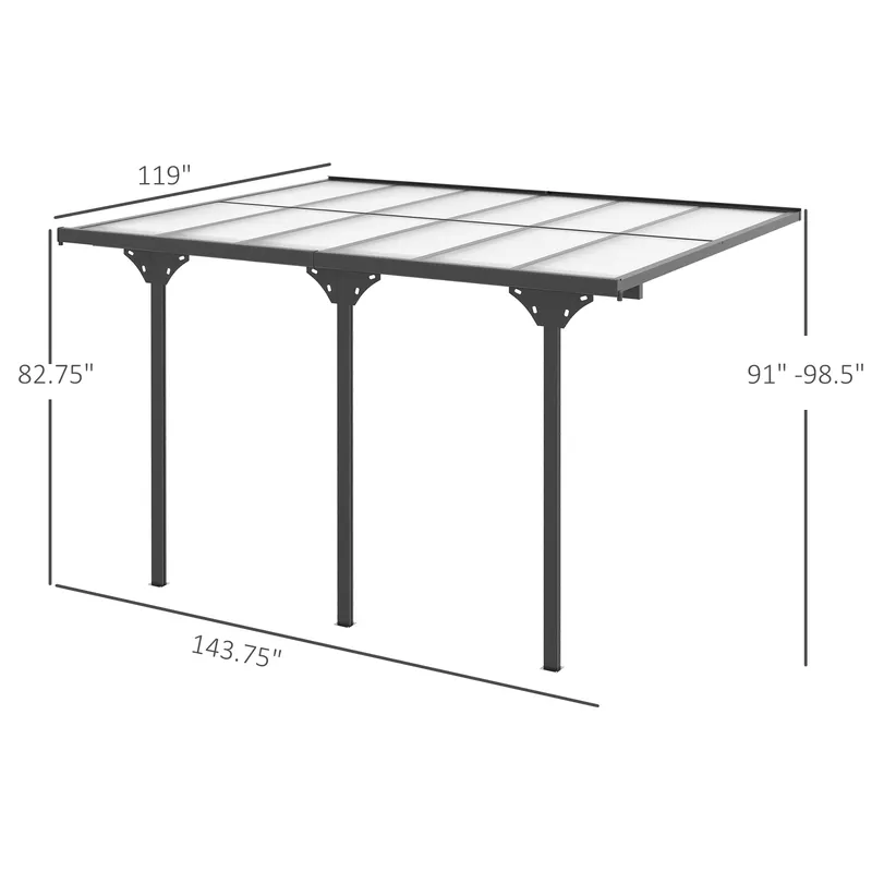Outdoor Polycarbonate Pergola — Transparent UV Blocking Awning — photo 7